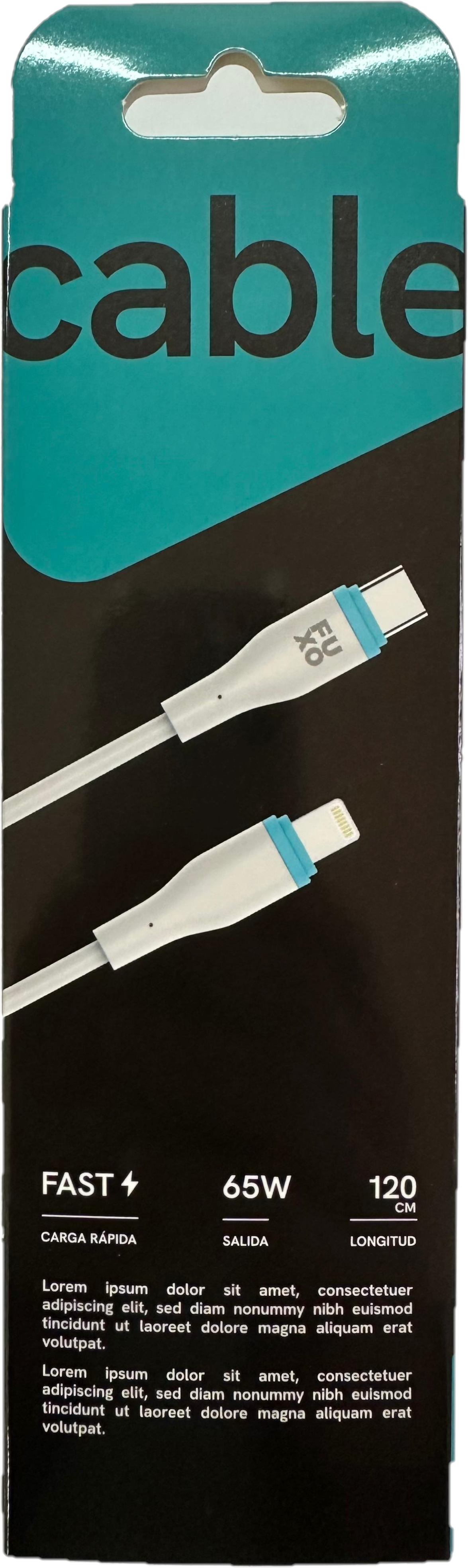 Cable Lightning (iPhone) a Tipo C Fuxo 65w Carga Rápida - Imagen 2